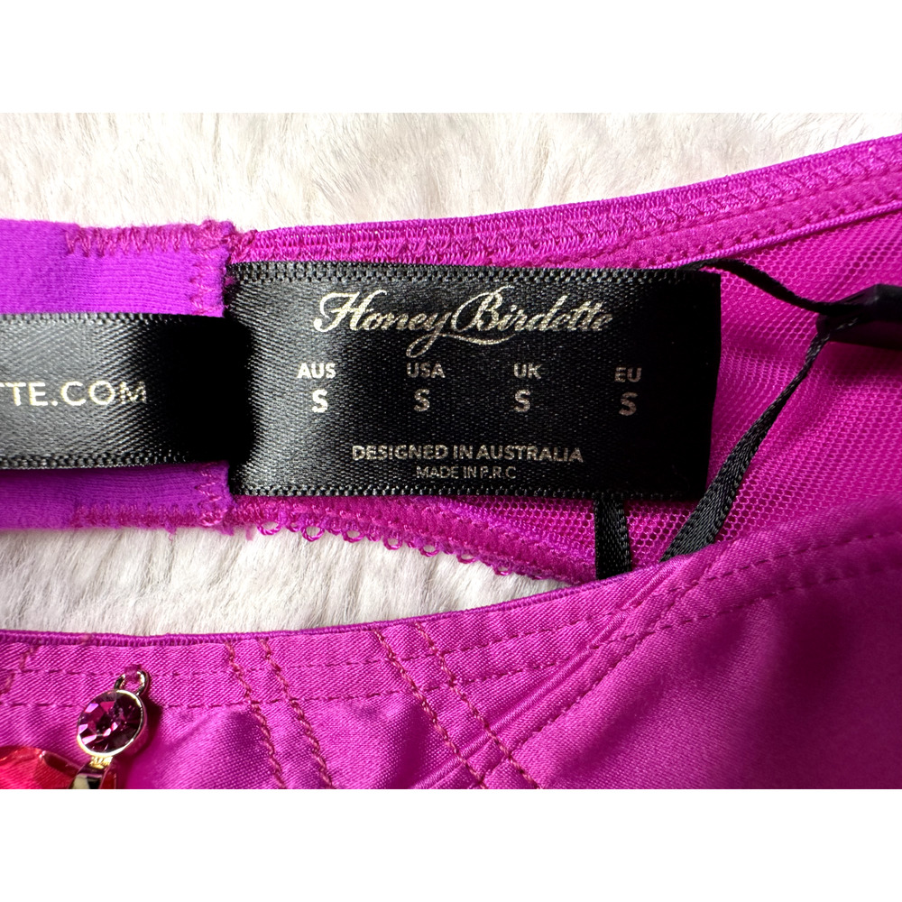 Honey Birdette INDYA🩷 Hot Pink Garter Suspender Belt Small - Picture 5 of 5